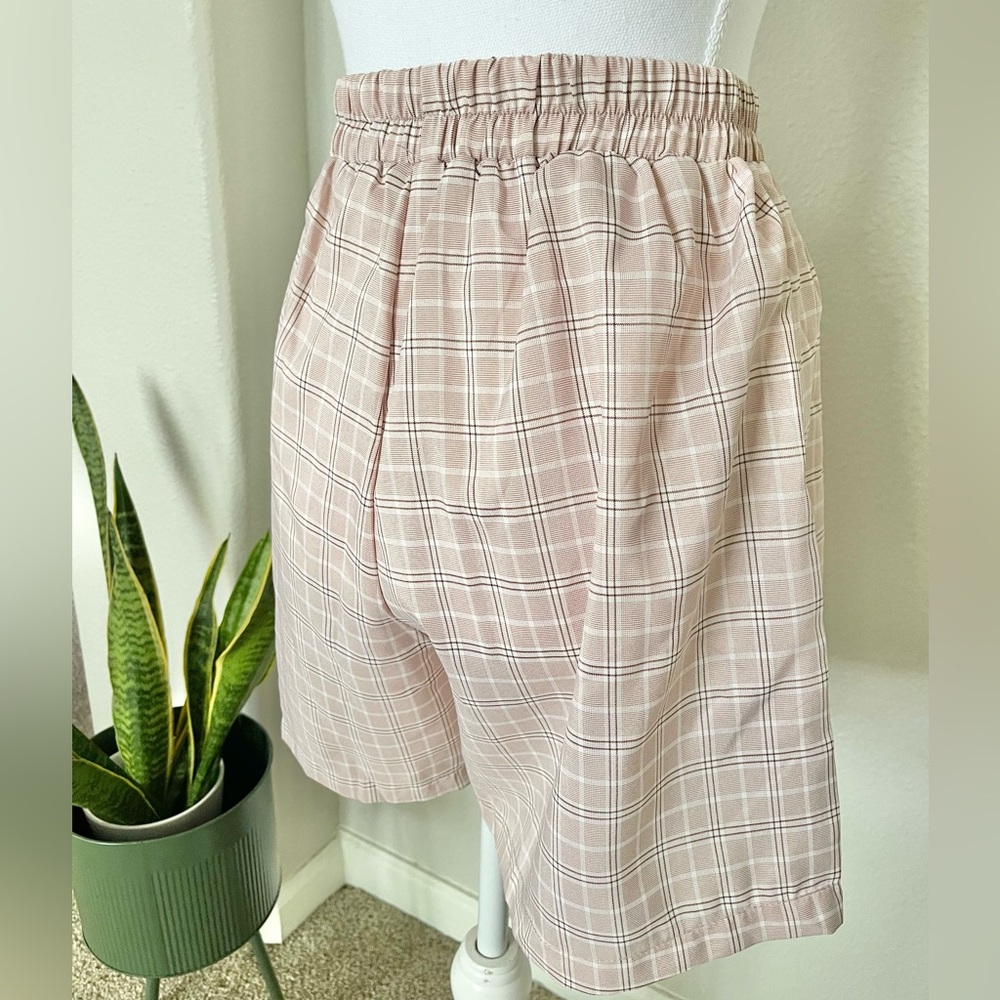 Casual Summer / Spring - Travel Pink Plaid Shirt and Shorts Set - Picture 9 of 11
